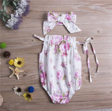Baby Clothing Newborn Baby Girl Tassel Jumpsuit Romper + Headband Outfits 2pcs Baby Sunsuit Clothing