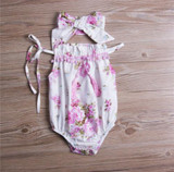 Baby Clothing Newborn Baby Girl Tassel Jumpsuit Romper + Headband Outfits 2pcs Baby Sunsuit Clothing