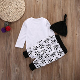Baby Clothing Newborn Baby Girl Floral Clothes Jumpsuit Romper +Black Rose Pants Headband Outfit