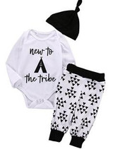 Baby Clothing Newborn Baby Girl Floral Clothes Jumpsuit Romper +Black Rose Pants Headband Outfit