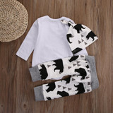 Baby Clothing Newborn Baby Girl Floral Clothes Jumpsuit Romper +Black Rose Pants Headband Outfit