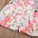 Baby Clothing Newborn Baby Girl Gray Clort T-shirt + Floral Romper Jumpsuit Outfit Clothes 2Pcs/Set