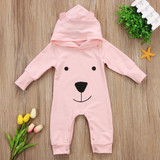 Baby Clothing Cute Toddler Infant Boys Girls Clothes Long Sleeve Bear Hooded Romper Jumpsuit Outfits