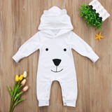 Baby Clothing Cute Toddler Infant Boys Girls Clothes Long Sleeve Bear Hooded Romper Jumpsuit Outfits