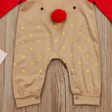 Baby Clothing Baby Boy Girl Long Sleeve Fall Romper Patchwork Jumpsuit +Hat 2Pcs Xmas Clothes Outfits