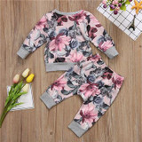 Baby Clothing 2pcs Newborn Baby Girls Clothes Coats T-shirt Tops+Floral Pants Outfits Set