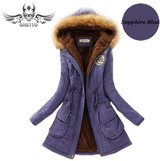 2017 Womens Winter Parkas Coat Jackets Women Thicken Warm Winter Fur Collar Plus Size Parkas for Women Long Winter warm Parka