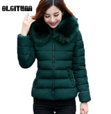 2017 Womens Winter Jackets And Coats  Faux Fur Collar Hooded Warm Parkas For Women Winter Coats Female Manteau Femme