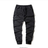 2017 Spring New Arrive Elastic Waist Solid Cotton Sweatpants Men Black Grey Fashion Joggers Hip hop Streetwear Plus Size XXXXL