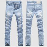 2017 spring men's new, stylish men's casual cowboy trousers, Slim was thin feet men's pants, high quality brand jeans men
