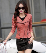 2017 spring leather jacket women slim women's leather clothing coat short design leather coat lady clothing Plus size 5XL