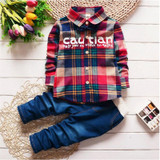 2017 Spring Kids Clothing Set Boy Clothing Sets Children's Fashion Plaid Suit Boys Clothes Baby Kids Sets