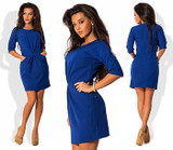 2017 Spring Fashion New Hot Women Half sleeve O-Neck Dress Casual Solid Color Blue Red Green Tunic Slim dresses Plus Size