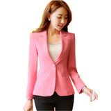 2017 Spring Fashion Elegant Women Slim Blazer Jacket Single Button Simple Lady Blazers High Grade OL Clothing Tops Plue Size 4XL
