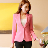 2017 Spring Fashion Elegant Women Slim Blazer Jacket Single Button Simple Lady Blazers High Grade OL Clothing Tops Plue Size 4XL
