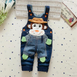 2017 Spring Cartoon cowboy Baby Belt pants cute Baby Boy Girl Boy pant High Quality Denim Overalls Infant Clothing Baby Clothes