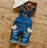 2017 Spring Cartoon cowboy Baby Belt pants cute Baby Boy Girl Boy pant High Quality Denim Overalls Infant Clothing Baby Clothes