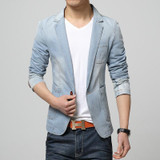 HOT 2017 New Spring Fashion Brand Men Blazer Men Trend Jeans Suits Casual Suit Jean Jacket Men Slim Fit Denim Jacket Suit Men