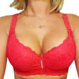 Hot 2017 New Sexy Ladies Big Size 3/4 Cup Lace Push Up Bra Women Black Bralette Deep V Bras Underwear Large Cup  hot sale