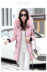 hot 2017 new fashion women winter coats warm winter jackets slim style long sleeve cotton Hooded Fur collar jackets outwear