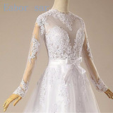 Hot 2017 lace long sleeve wedding dress plus size halter luxury wedding dress