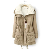 hot 2016 winter cotton coat women slim plus size outwear medium-long wadded jacket thick hooded cotton wadded warm cotton parka