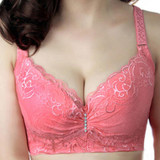 Hot 2016 New Sexy Ladies Big Size 3/4 Cup Lace Push Up Bra Women Black Bralette Deep V Bras Underwear Large Cup C D Plus Size