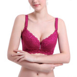 Hot 2016 New Sexy Ladies Big Size 3/4 Cup Lace Push Up Bra Women Black Bralette Deep V Bras Underwear Large Cup C D Plus Size
