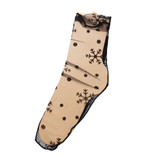 Hot 1Pair Women Sexy Breathable Silk Socks Soft Heap Elasticity Black Fishnet Lace Flower Mesh Ankle Elastic Hosiery Sock