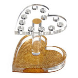 Hot 12 Holes Acrylic Pen Holder Heart Gold Rest Stand Display Makeup Nail Gel Brush Holder Home Office Pen Holder