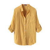 Dioufond Korean Style Women Shirts Autumn White V-Neck Blouses Casual Tops Female Blusas Fashion Camisa Cotton Summer Clothes