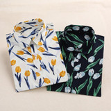 Dioufond Floral Women Shirts Blouses Vintage Print Long Sleeve Women Tops Cotton Ladies Blusas Fashion Plus Size 5XL Clothing