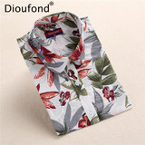 Dioufond New Autumn Floral Blouse Shirt Long Sleeve Women Casual Flower Print Shirts Cotton Black Pink Blouses Blusas Plus Size