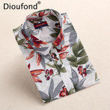 Dioufond New Autumn Floral Blouse Shirt Long Sleeve Women Casual Flower Print Shirts Cotton Black Pink Blouses Blusas Plus Size