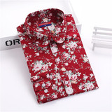 Dioufond Floral Print Shirt Turn-down Collar Women Shirts casual Long Sleeve Blouse Cotton Female Clothes Plus Size Women Tops