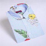 Dioufond Cotton Women's Blouse Animal Print Shirt Women Casual Stripe Shirt Female Owl Printed Shirt Women Blouses Summer Ladies Dioufond Cotton Women's Blouse Animal Print Shirt Women Casual Stripe Shirt Female Owl Printed Shirt Women Blouses Summer Ladies