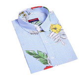 Dioufond Cotton Women's Blouse Animal Print Shirt Women Casual Stripe Shirt Female Owl Printed Shirt Women Blouses Summer Ladies Dioufond Cotton Women's Blouse Animal Print Shirt Women Casual Stripe Shirt Female Owl Printed Shirt Women Blouses Summer Ladies
