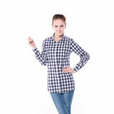 Dioufond Brand New Plaid Shirt Women Long Sleeve Blouses Turn-Down Collar Blusas Plus Size Plaid Shirts Women Tops Fashion 2016