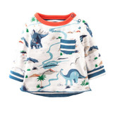 Dinosaur Boys Cotton T-shirt Kids Boys Clothing Full Sleeve Baby Boys T Shirts Kids Tees Cartoon Children Sweatshirts CG238