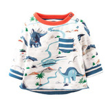 Dinosaur Boys Cotton T-shirt Kids Boys Clothing Full Sleeve Baby Boys T Shirts Kids Tees Cartoon Children Sweatshirts CG238