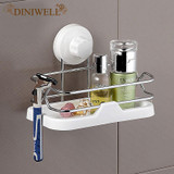 DINIWELL Durable Storage Racks Suction Cup Bathroom Shelf With Removable Wall Mount Holder For Shampoo Bath Kitchen Organizers