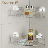 DINIWELL Home Storage Fan-shaped Bathroom Suction Corner Rack With Removable Wall Mount Holder Shelf For Bath Kitchen Organizer