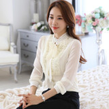 New 2017 Women's Shirt Long Sleeve Black Blouse Fashion Tops Ladies Office Blouse Camisa Mujer OL Chiffon Blouses And Shirts
