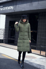 New 2017 women winter coats Red parka Wadded long Clothing Female slim Parkas cotton jacket with hooded Ladies outwear overcoats