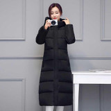 New 2017 women winter coats Red parka Wadded long Clothing Female slim Parkas cotton jacket with hooded Ladies outwear overcoats
