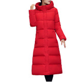 New 2017 women winter coats Red parka Wadded long Clothing Female slim Parkas cotton jacket with hooded Ladies outwear overcoats