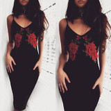 New 2017 women sexy celebrity knee length red black elastic bandage dress spaghetti strap club bodycon party dress wholesale New 2017 women sexy celebrity knee length red black elastic bandage dress spaghetti strap club bodycon party dress wholesale