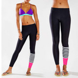 New 2017 Women Leggins Stripe Patchwork Fitness Leggings Stretched Pants Sportswear Skinny Trousers For Body Building Workout