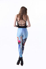 New 2017 Women leggings Frozen 3D Digital Printed High Waist Legins Elastic Silm Fit Women Pants Leggings HYK-96