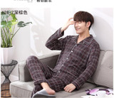 New 2017 Autumn Men Pajama Sets Breathable Cotton Long-Sleeve Male Pyjamas Sleepwear Plus Size L-3XL Pajamas Soft Homewear